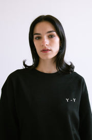 Pullover Sweatshirt with Bows in Black