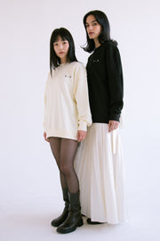 Pullover Sweatshirt with Bows in Cream