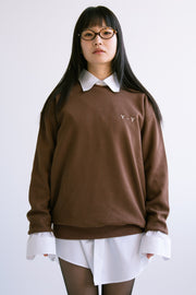 Pullover Sweatshirt with Bows in Brown