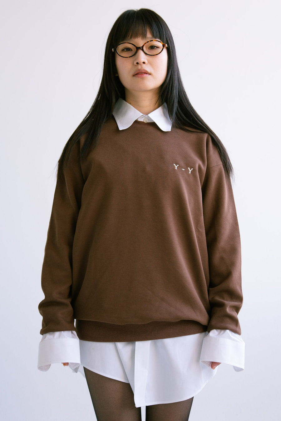 Pullover Sweatshirt with Bows in Brown