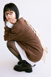 Pullover Sweatshirt with Bows in Brown