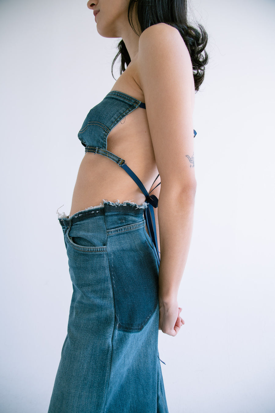 Wrap Denim Bralette Top