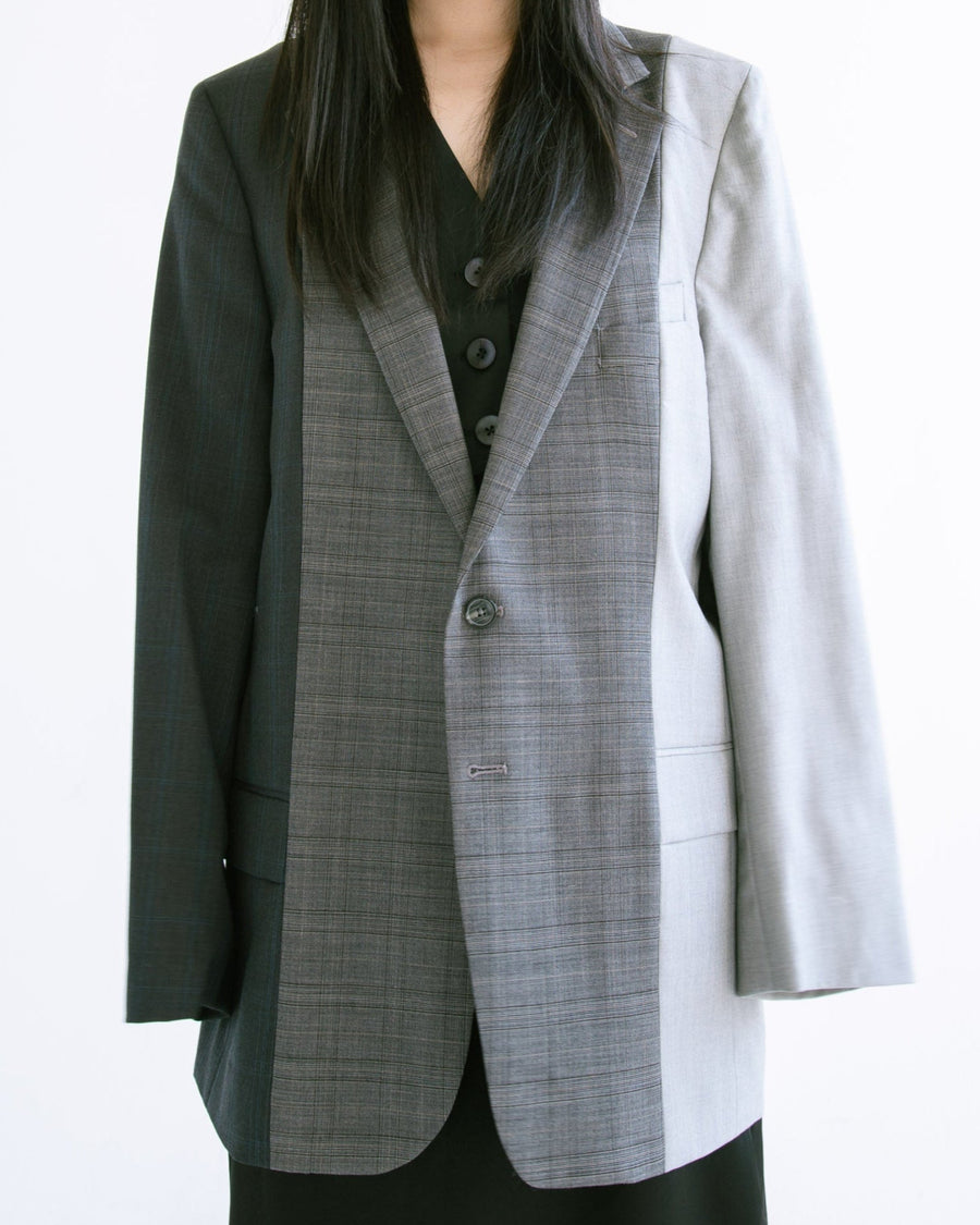 Three Tone Blazer in Gray