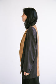 Two Tone Blazer in Brown