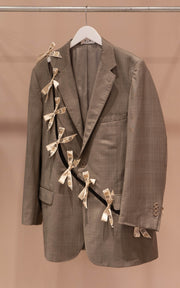 Diagonal Cut-Out Blazer Gray