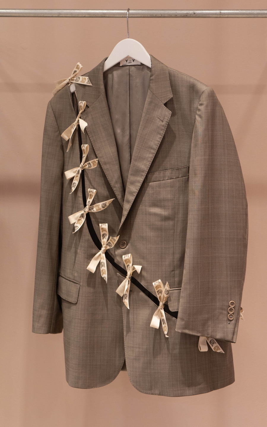 Diagonal Cut-Out Blazer Gray