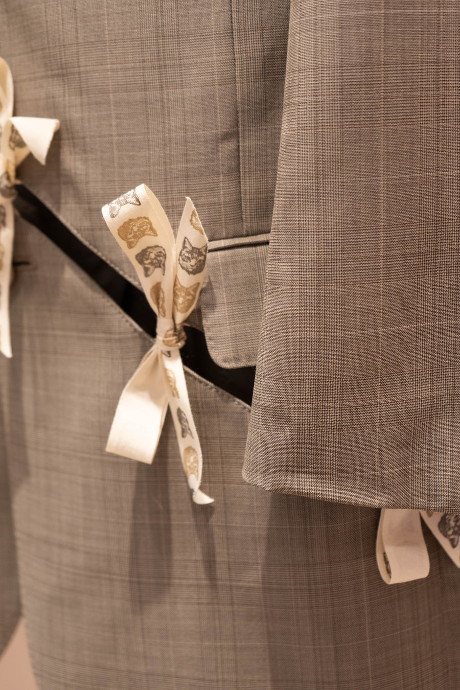 Diagonal Cut-Out Blazer Gray