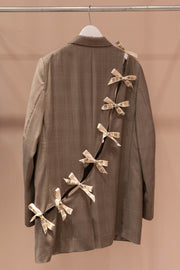 Diagonal Cut-Out Blazer Gray