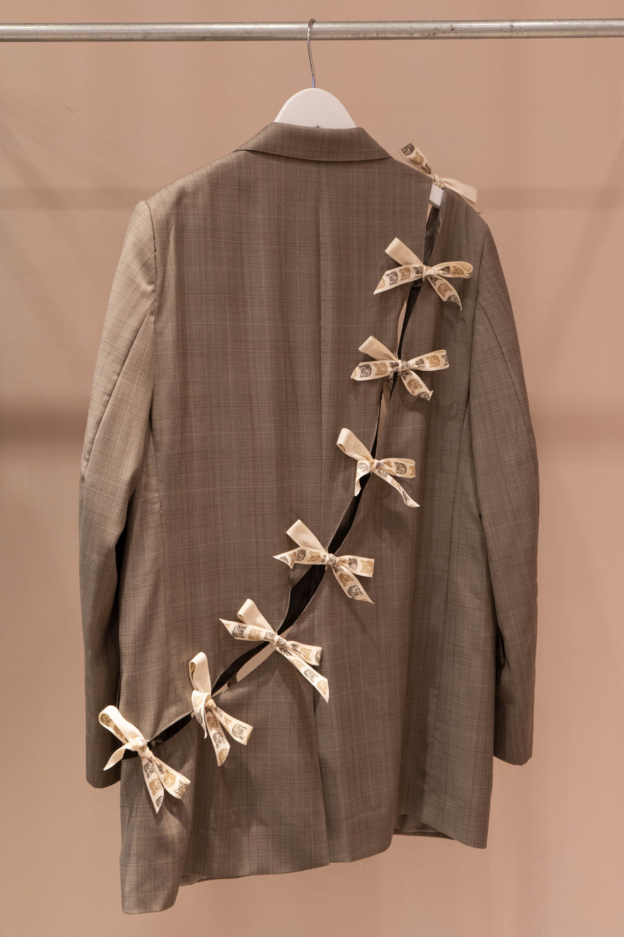 Diagonal Cut-Out Blazer Gray