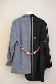 Half & Half Blazer with Chain