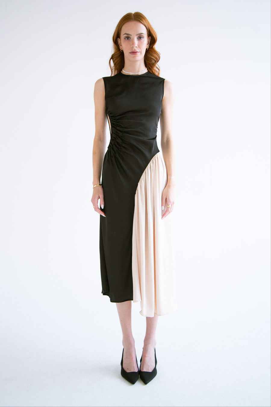 Waist Cut-Out Dress in Black