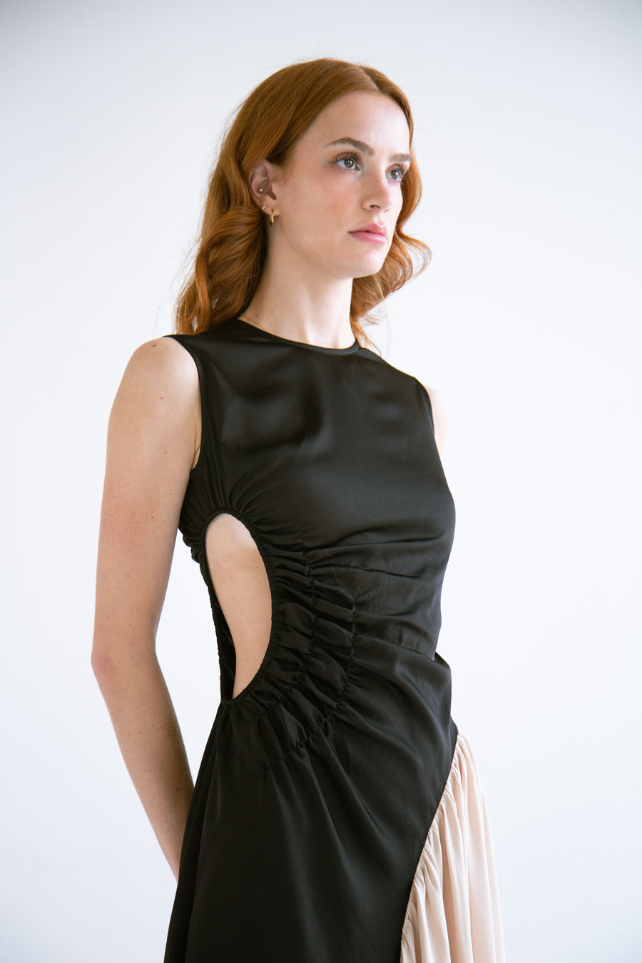 Waist Cut-Out Dress in Black
