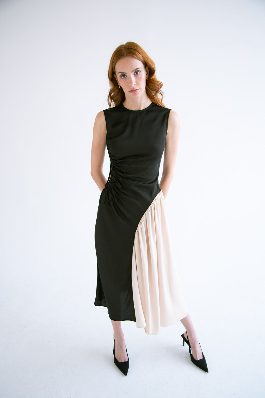 Waist Cut-Out Dress in Black