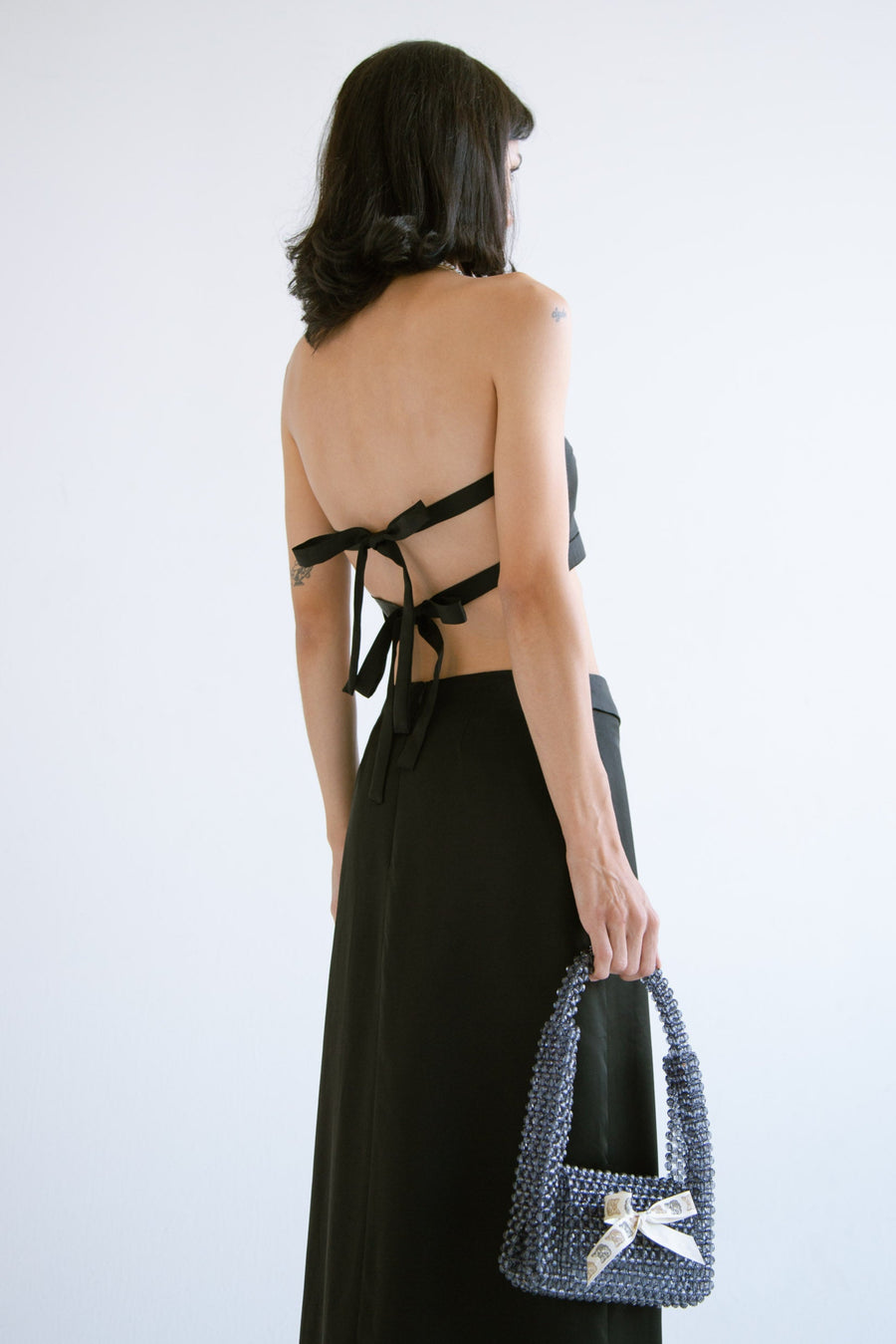 Wrap Collar Bralette in Black
