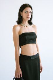 Wrap Collar Bralette in Black