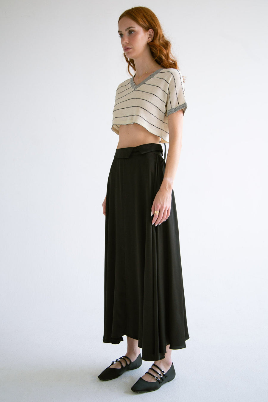 Silk Flared Full Skirt