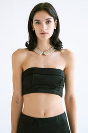 Wrap Collar Bralette in Black