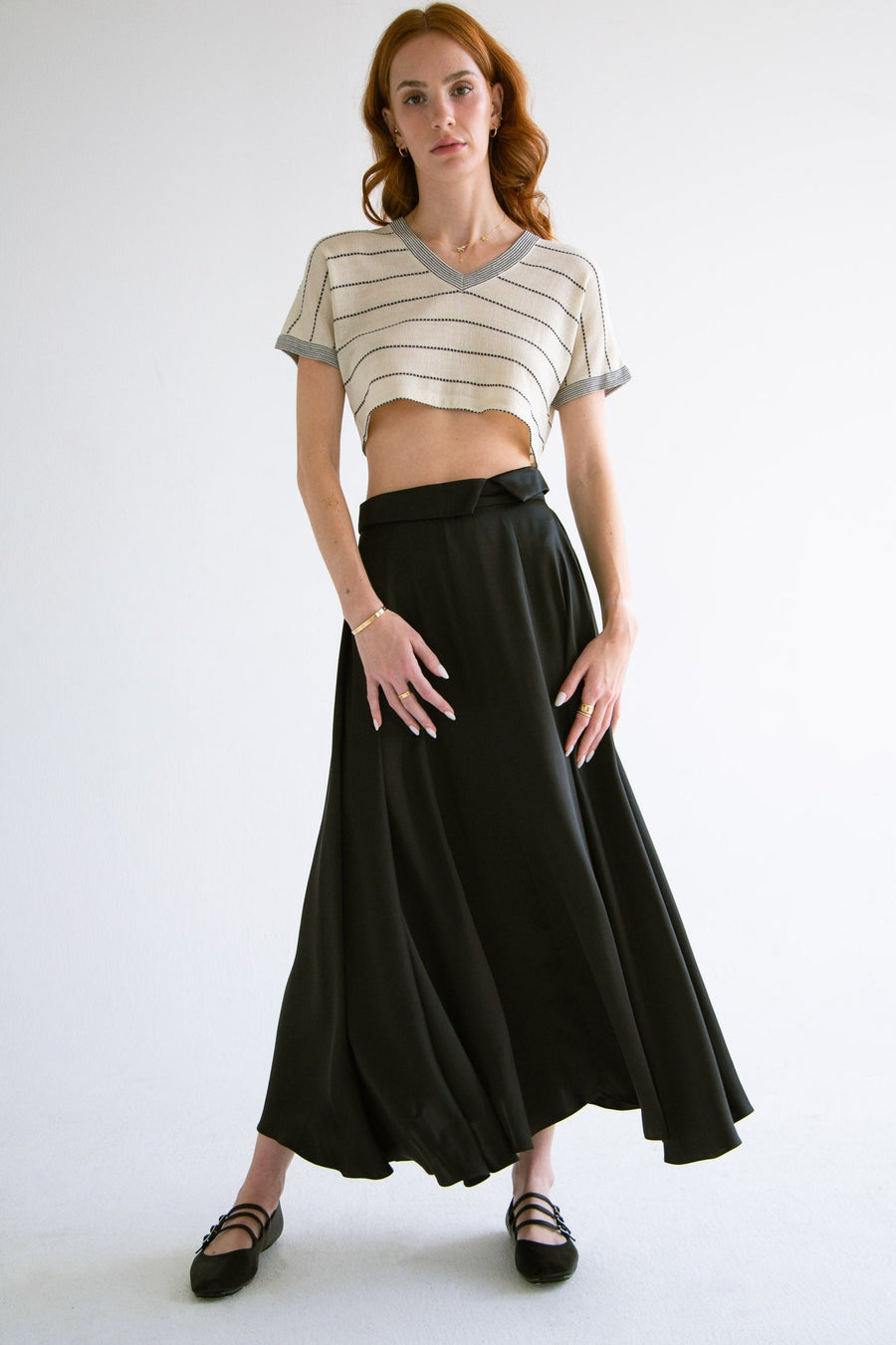 Silk Flared Full Skirt