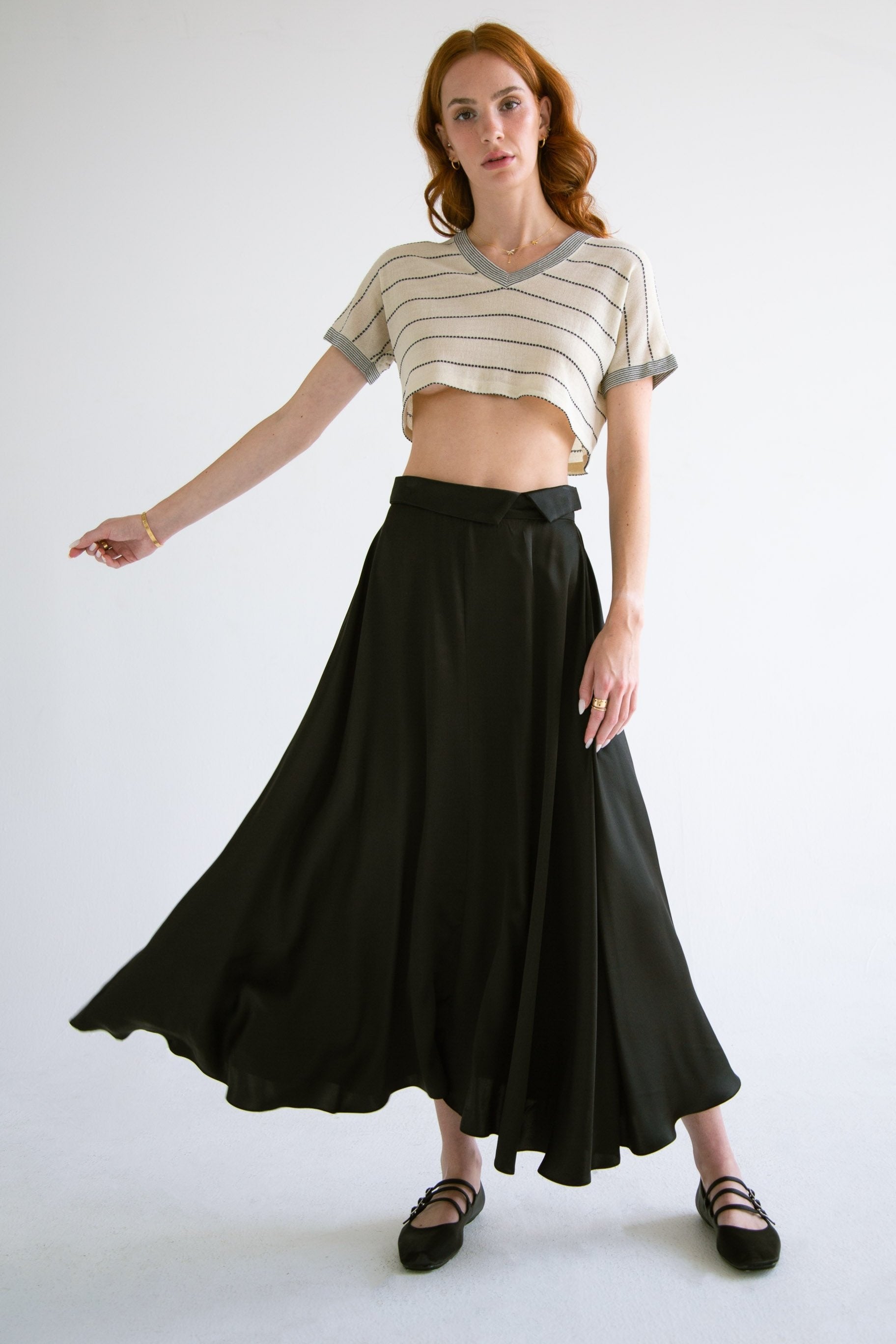 Silk Flared Full Skirt