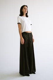 Pleated Wide Leg Pant in Black