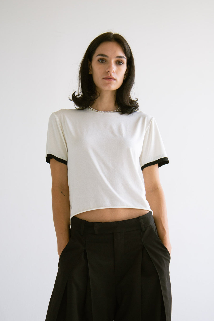 Contrast T-Shirt in White