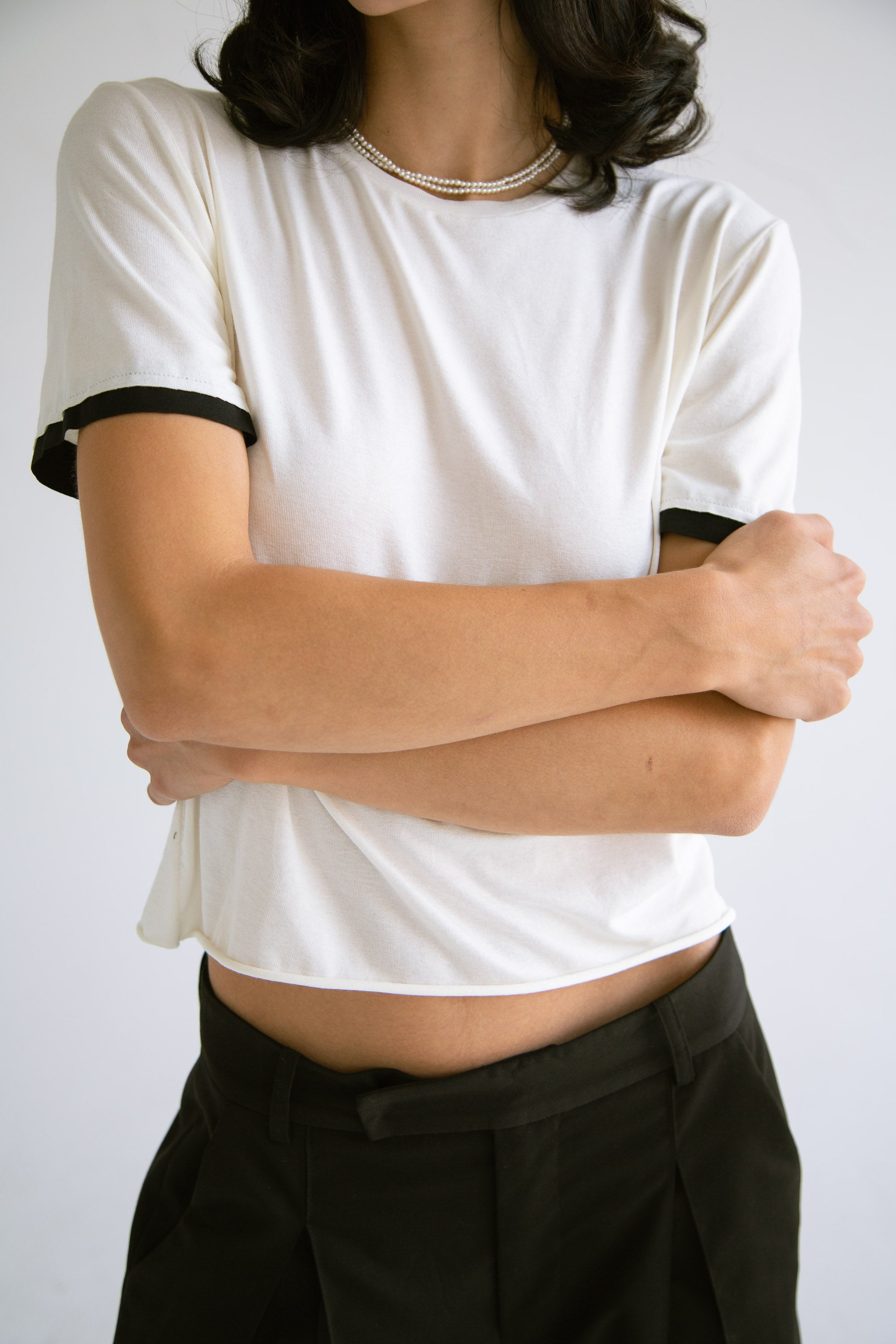 Contrast T-Shirt in White