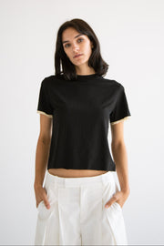 Contrast T-Shirt in Black