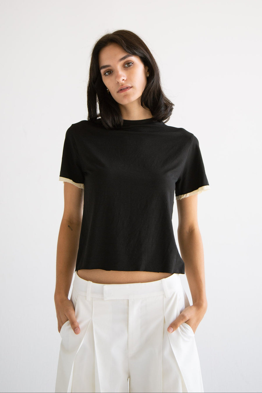 Contrast T-Shirt in Black