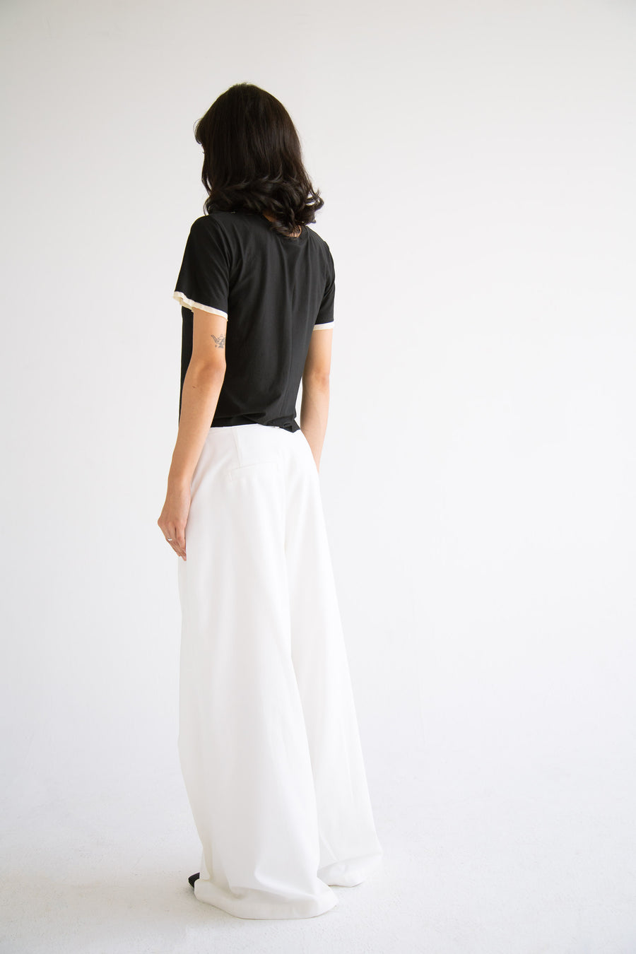 Pleated Wide Leg Pant in White