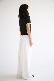 Pleated Wide Leg Pant in White