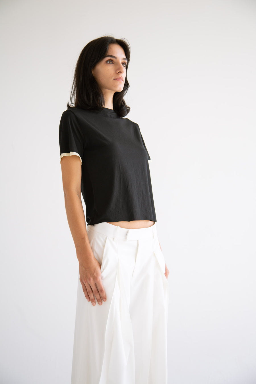 Contrast T-Shirt in Black
