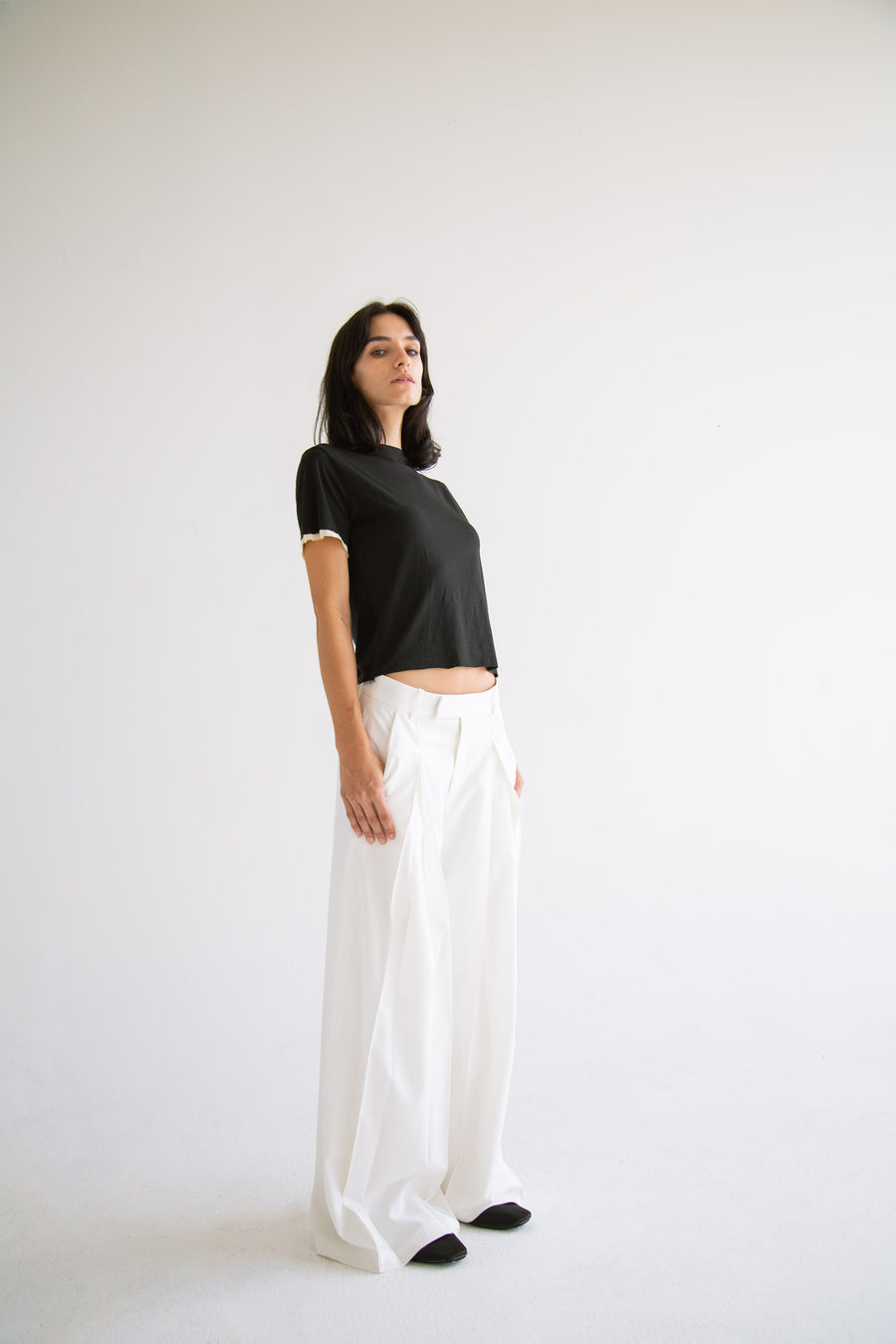 Contrast T-Shirt in Black