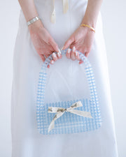 Beaded Baguette Bag in Blue