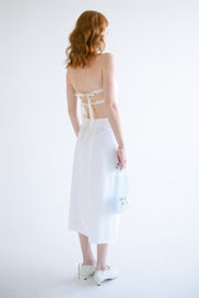 Shirt Collar Skirt in White