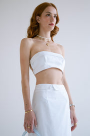 Wrap Collar Bralette in White