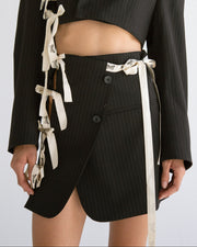 Cut-Out Blazer Skirt in Black