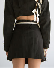 Cut-Out Blazer Skirt in Black