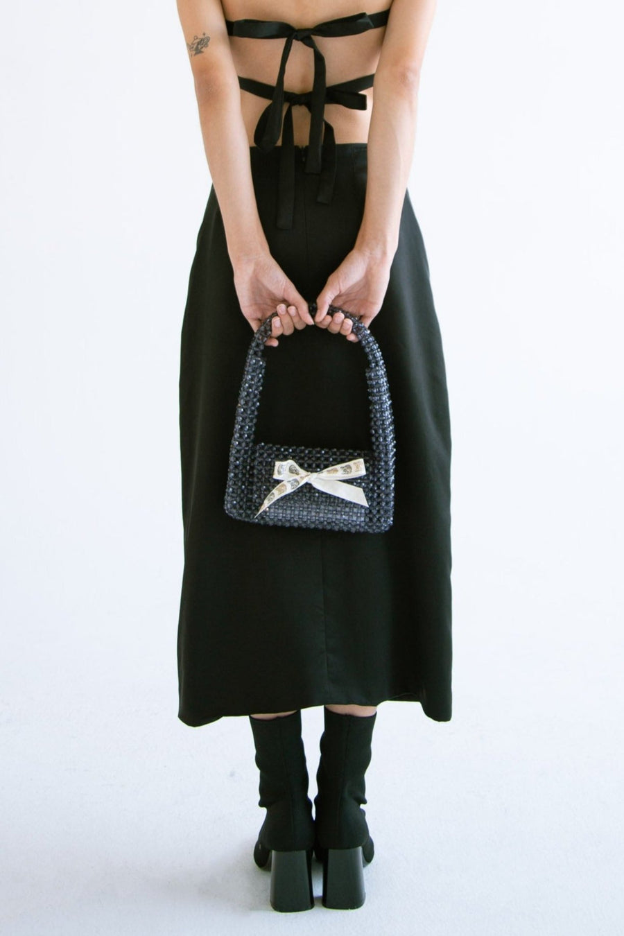 Shirt Collar Skirt in Black