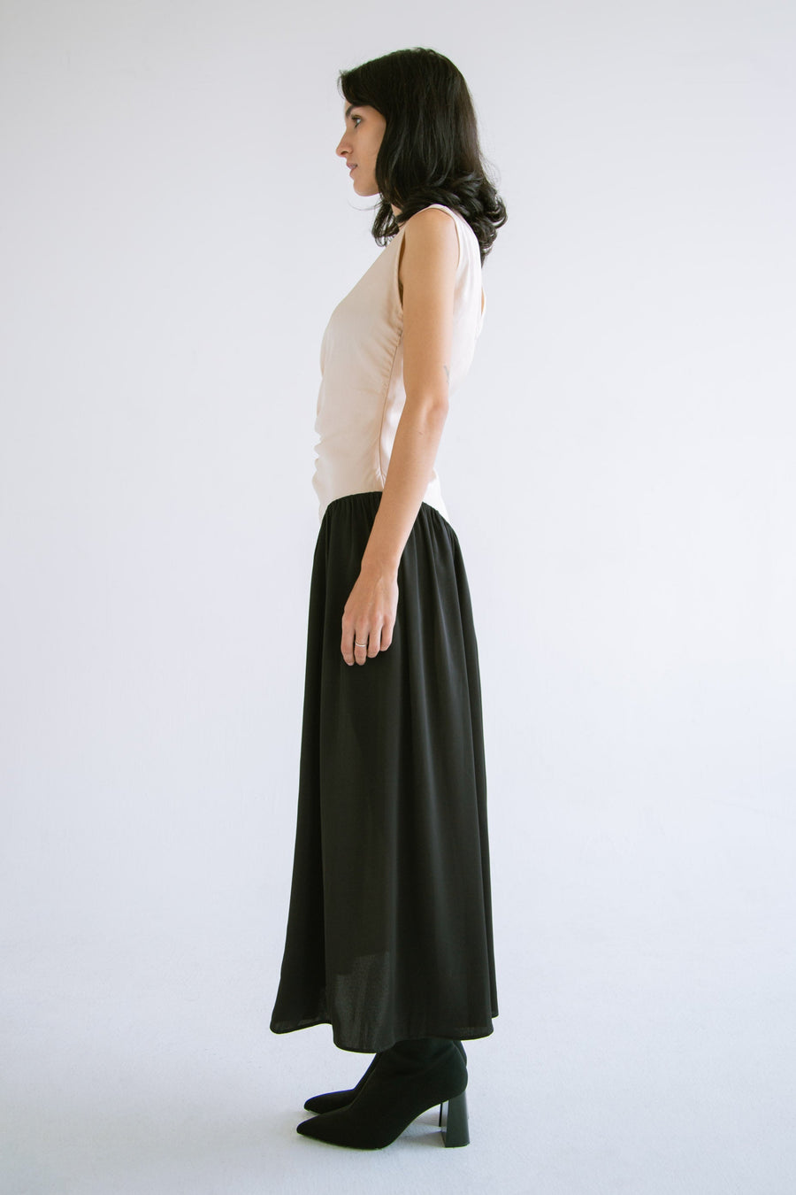 Waist Cut-Out Dress in Cream
