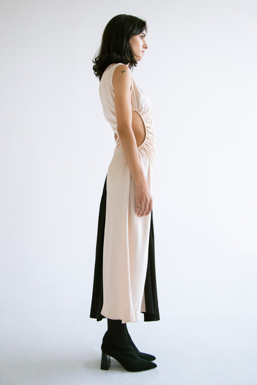 Waist Cut-Out Dress in Cream