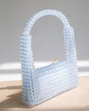 Beaded Baguette Bag in Blue