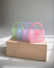 Beaded Buckle Bag in Blue