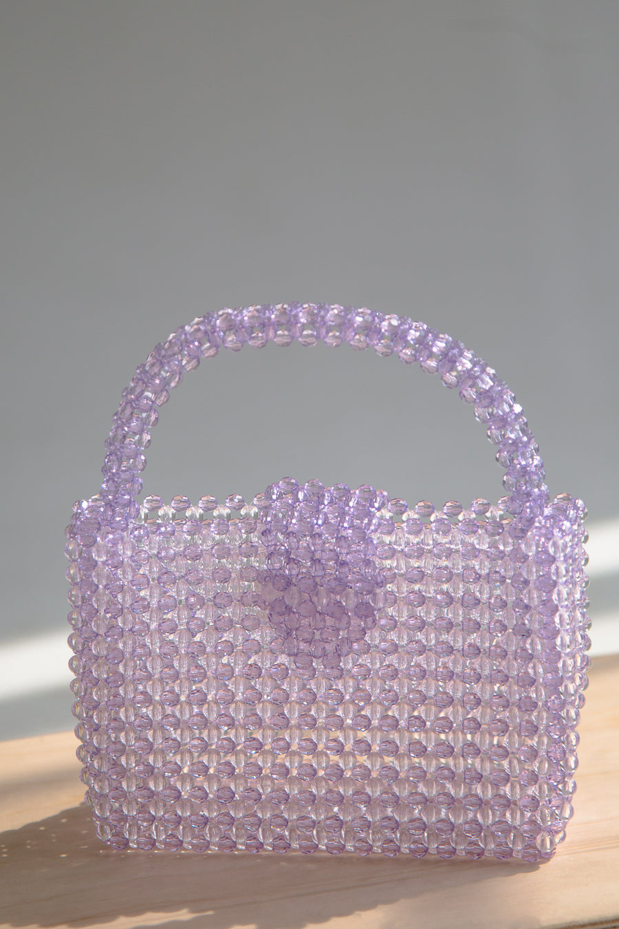 Beaded Buckle Bag in Purple
