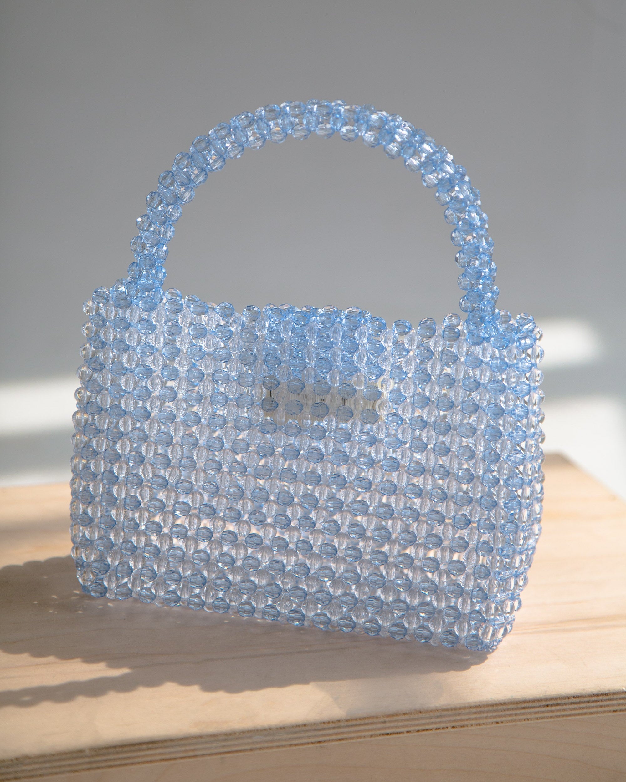 Beaded Buckle Bag in Blue