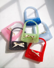 Beaded Baguette Bag in Pink