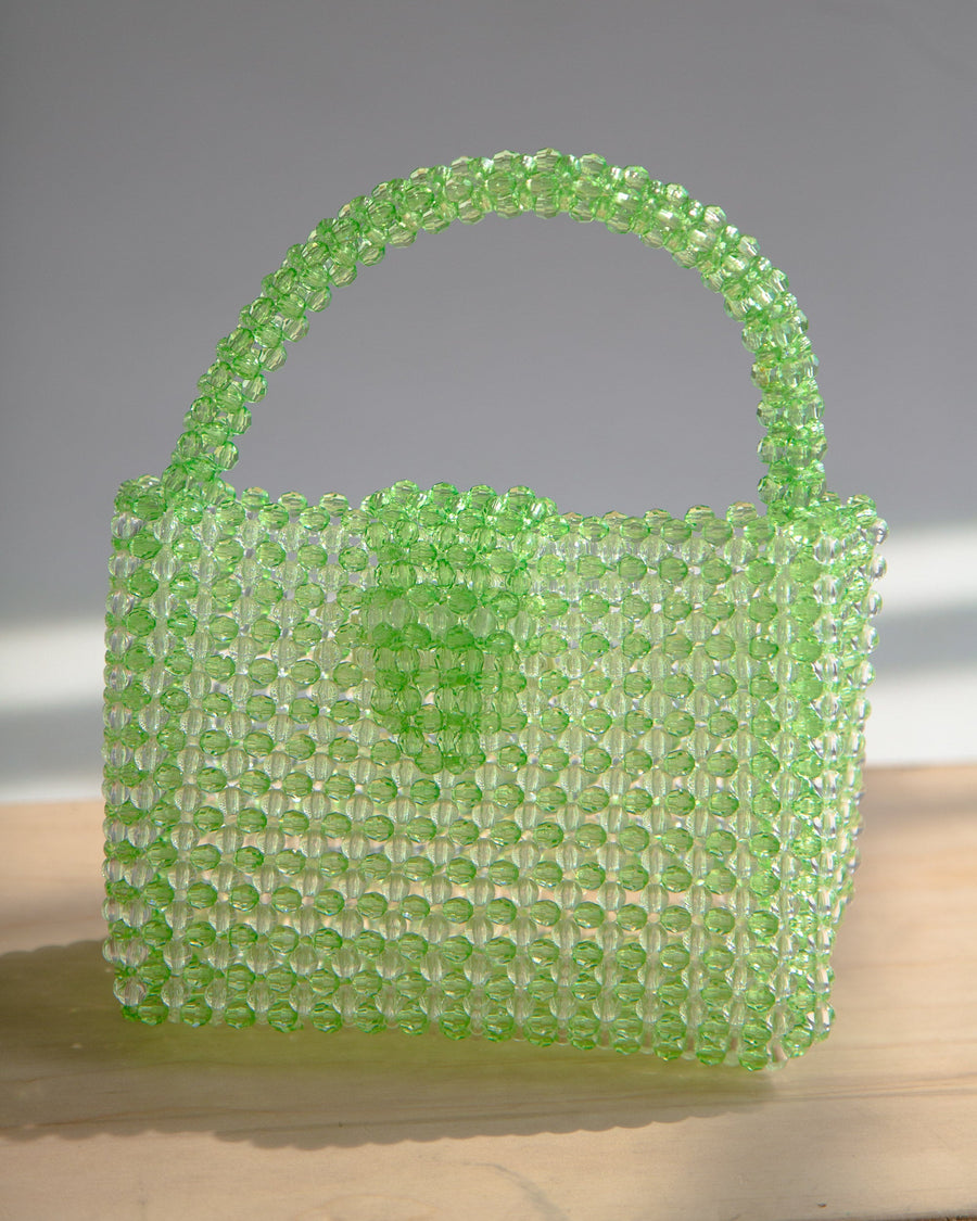Beaded Buckle Bag in Green