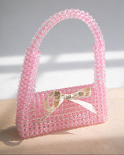 Beaded Baguette Bag in Pink
