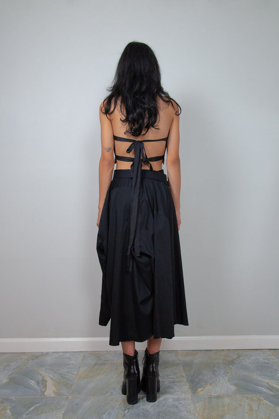Wrap Shirt Skirt in Black
