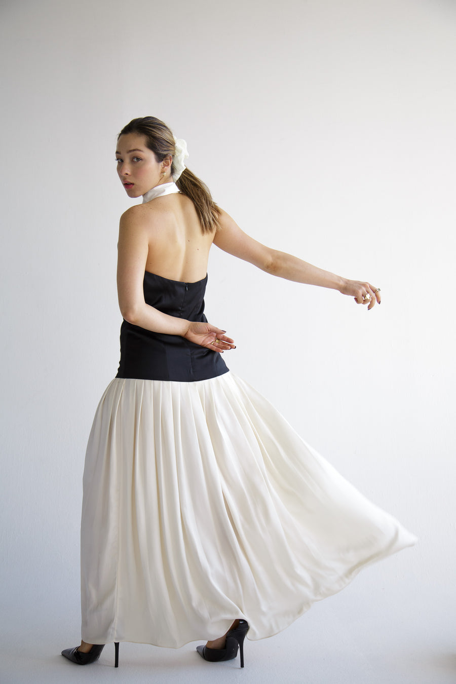 Halter Pleated Dress