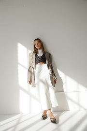 Diagonal Cut-Out Blazer Gray
